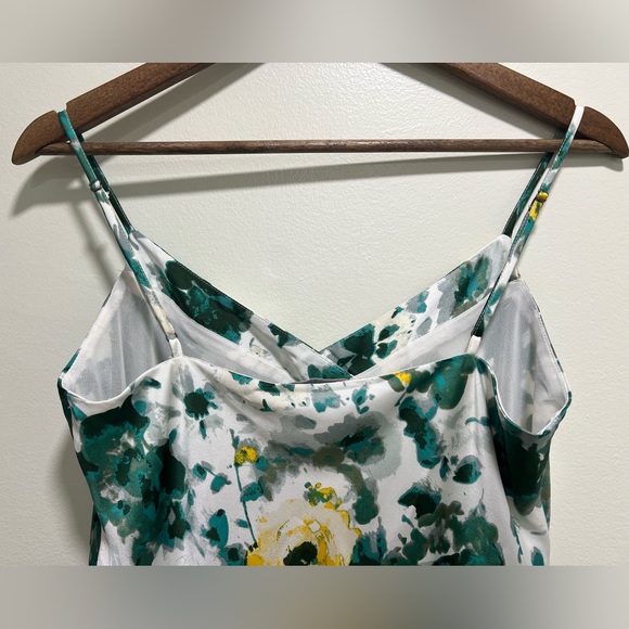 Lucky Brand Natalie Floral Slip Midi Dress in teal, green, white, size M - Picture 7 of 12